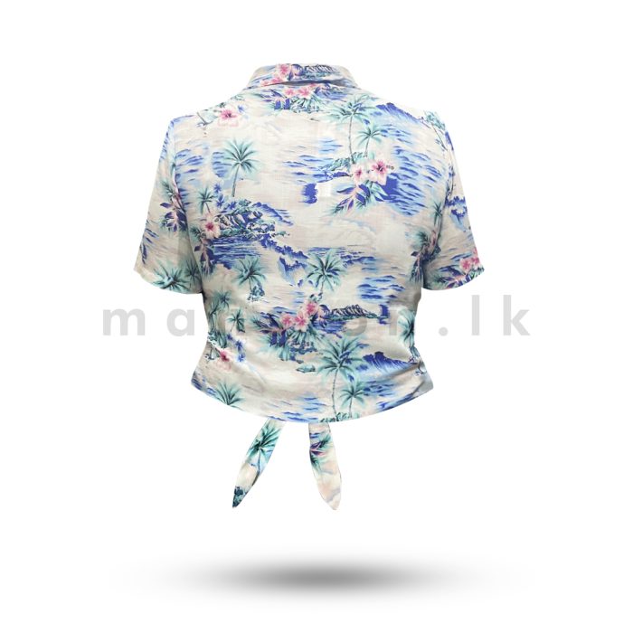 Front Knot Coconut Crop Shirt - Image 4