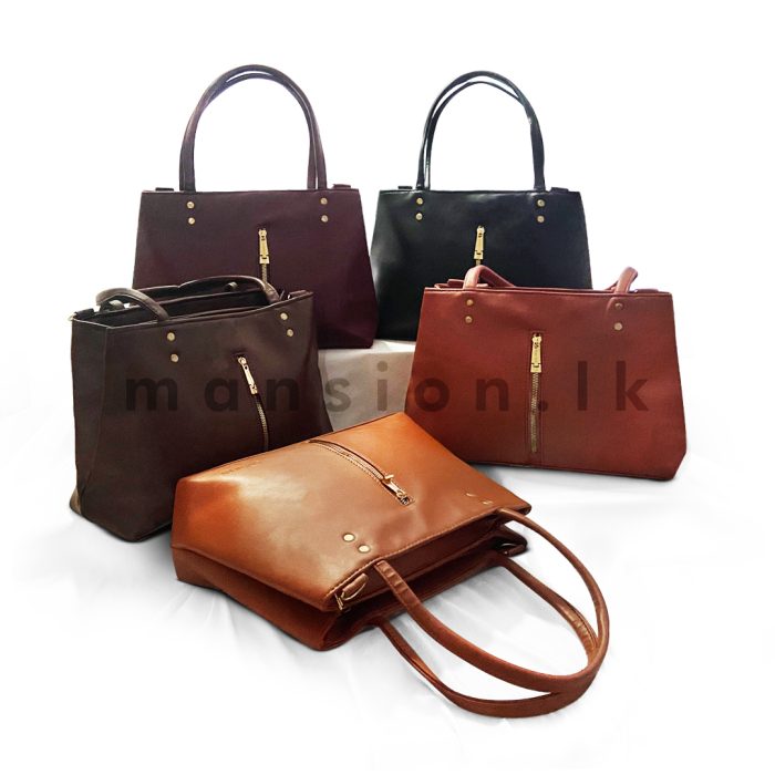 Mid Zip Detail Satchel Handbag - Image 1