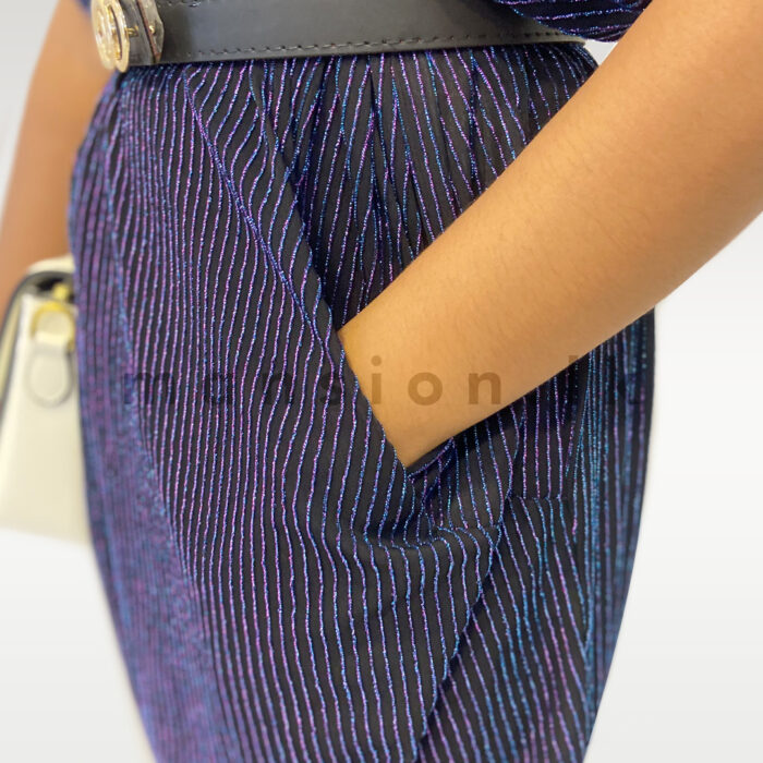 Batwing Shimmer Dress - Blue - Image 3