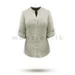 Long Sleeve Linen Top - Ash