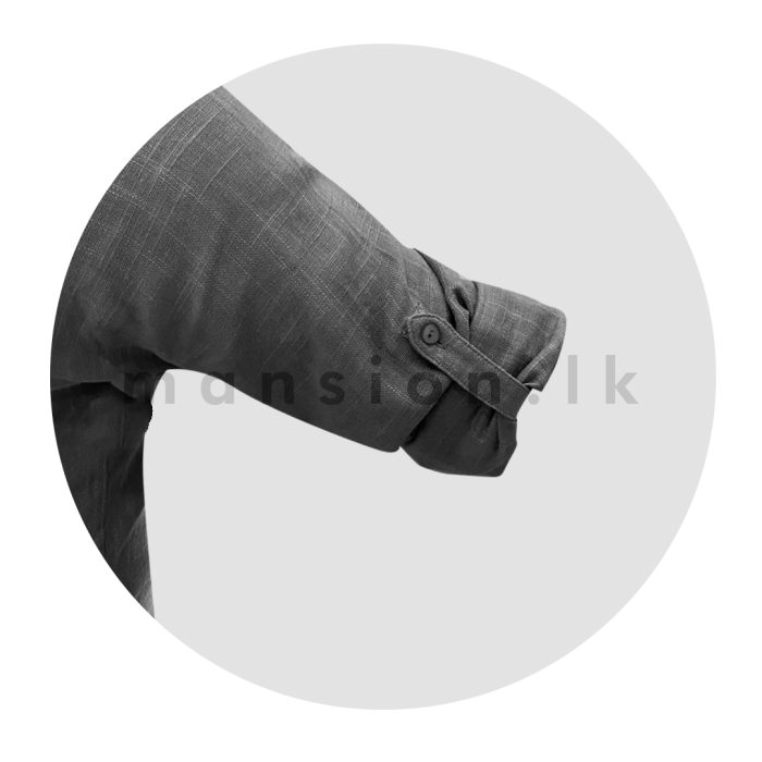 Long Sleeve Linen Top - Grey - Image 3