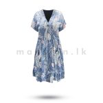 Bohemian Style Printed Dress - Blue
