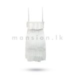 Front Frill Lace Dress - White - Image 2