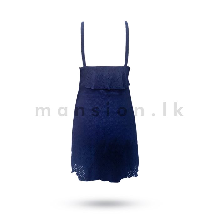 Front Frill Lace Dress - Navy - Image 4