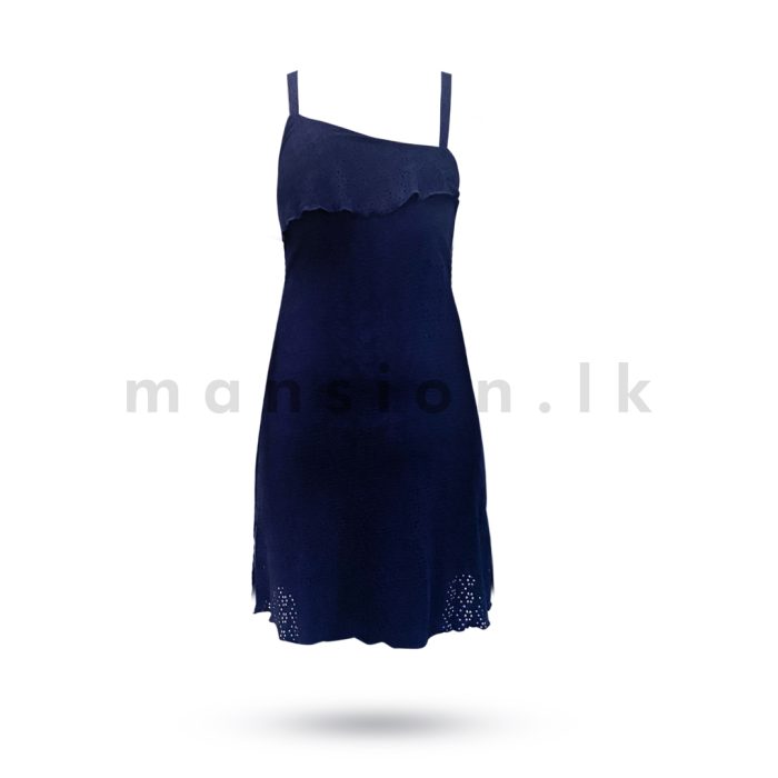 Front Frill Lace Dress - Navy - Image 2