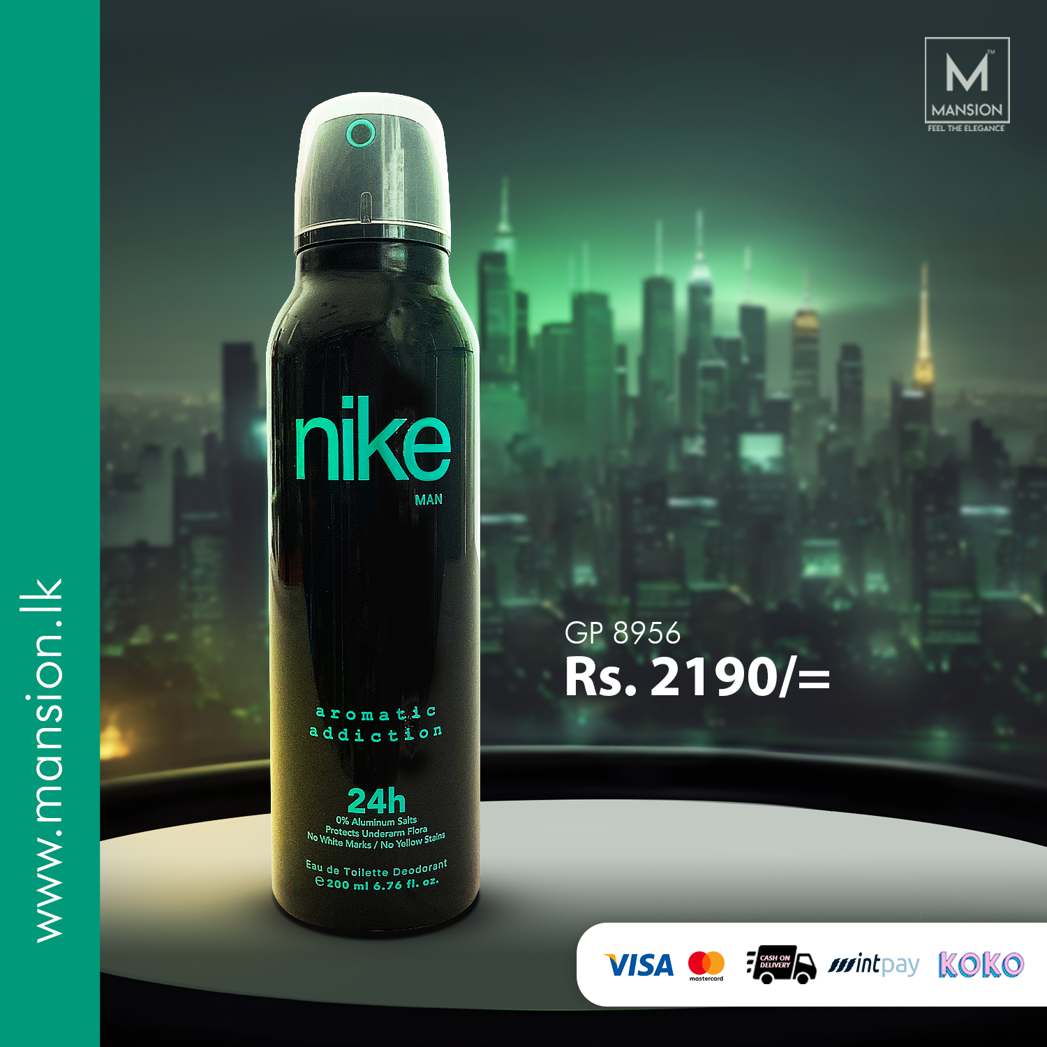 GP 8956 Gents Nike Body Spray EDT Aromatic Addiction - 200ml - Image 1