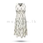 Sleeveless Linen Midi Dress - Off White