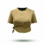 Side Ruched Crop Top - Olive Green