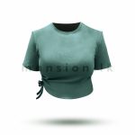 Side Ruched Crop Top - Teal