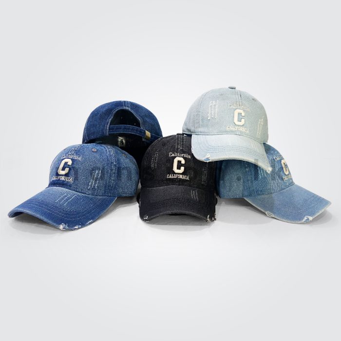 California Rough Style Denim Cap - Image 1