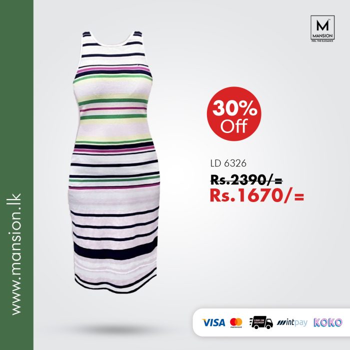 Striped Midi Dress - Image 1