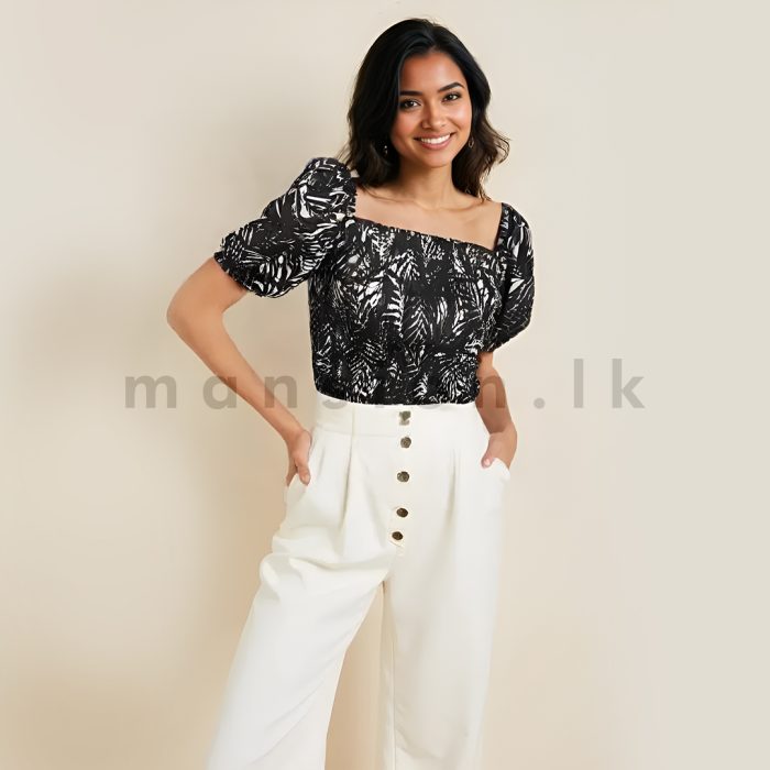 Puff Sleeve Crop Top - Image 1