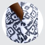 Half Sleeves Printed Linen Dress - Blue - Image 5