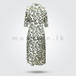 Half Sleeves Printed Linen Dress - Green - Image 5