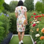 Short Sleeves Bodycon Dress - Ivory Floral - Image 2