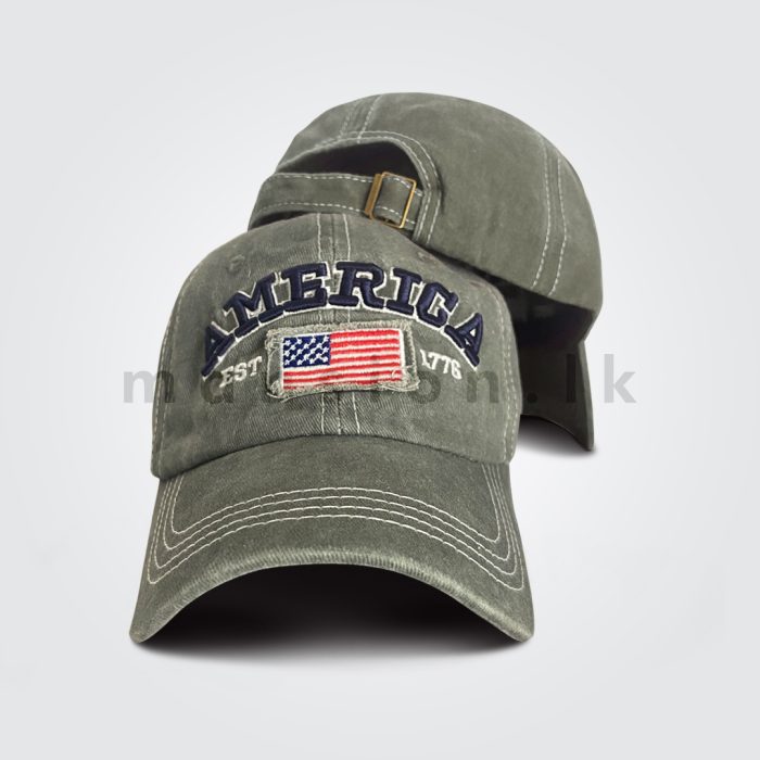 Emb America Flag Washed Cap - Image 4