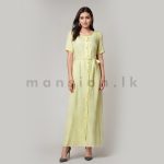 Button Up Linen Dress - Yellow