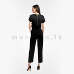 Lace Detail Black Jumpsuit - Image 2