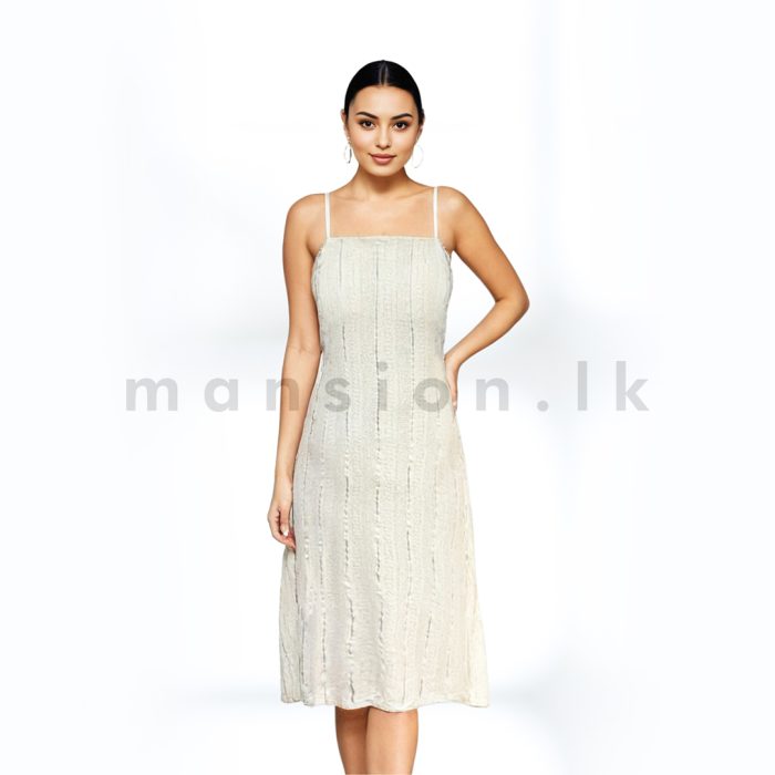 Spaghetti Strap Linen Midi Dress - Image 1