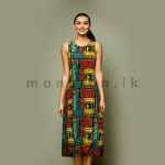 Linen Sleeveless Midi Dress - Tribal Cyan