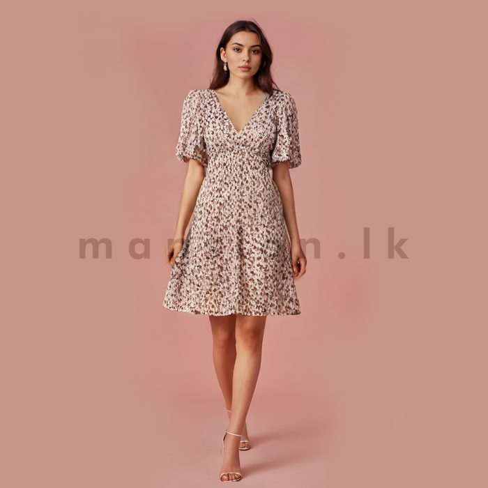 Balloon Sleeve Short Doll Dress - Image 1