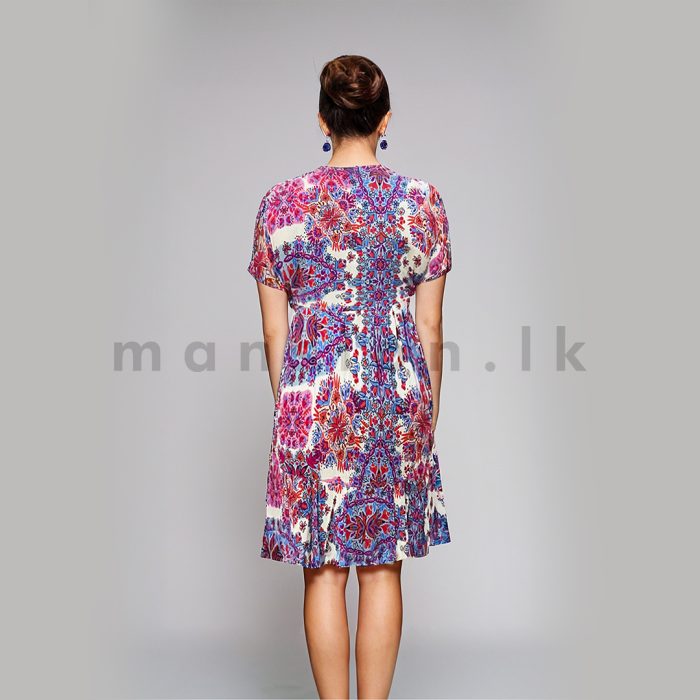 Bohemian Style Printed Dress - Pink - Image 2
