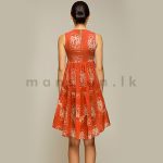 Sleeveless Short Tiered Dress - Coral - Image 2