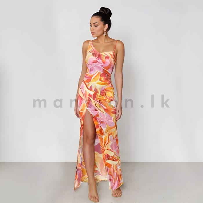 Cowl Neck Cocktail Maxi Dress - Image 1