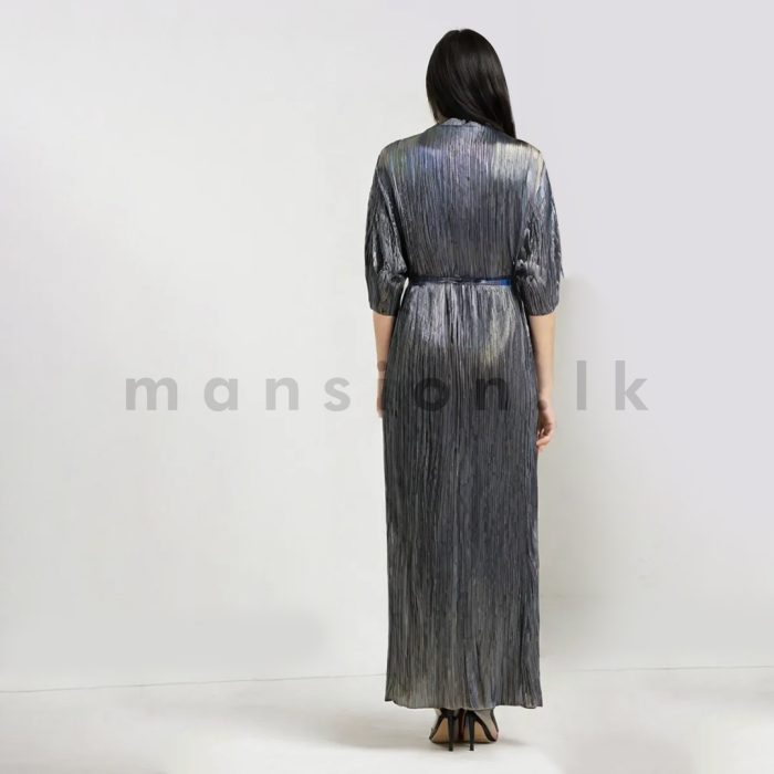 Metallic Silver Kimono Dress - Image 3