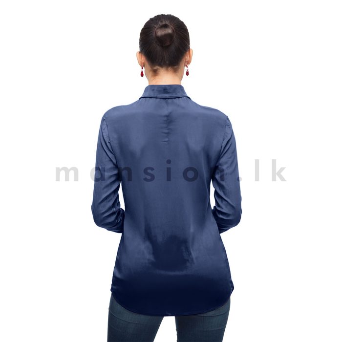 Ladies Shirt Blouse - Navy - Image 2
