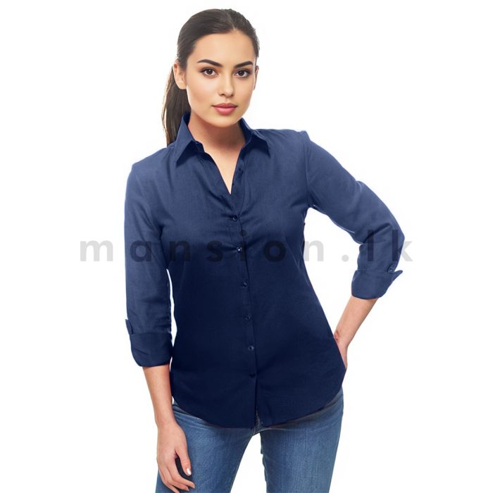 Ladies Shirt Blouse - Navy - Image 1