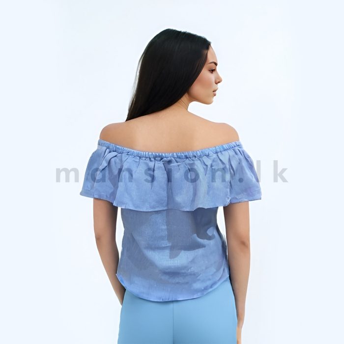 Button Detail Off Shoulder Top - Image 2
