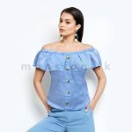 Button Detail Off Shoulder Top