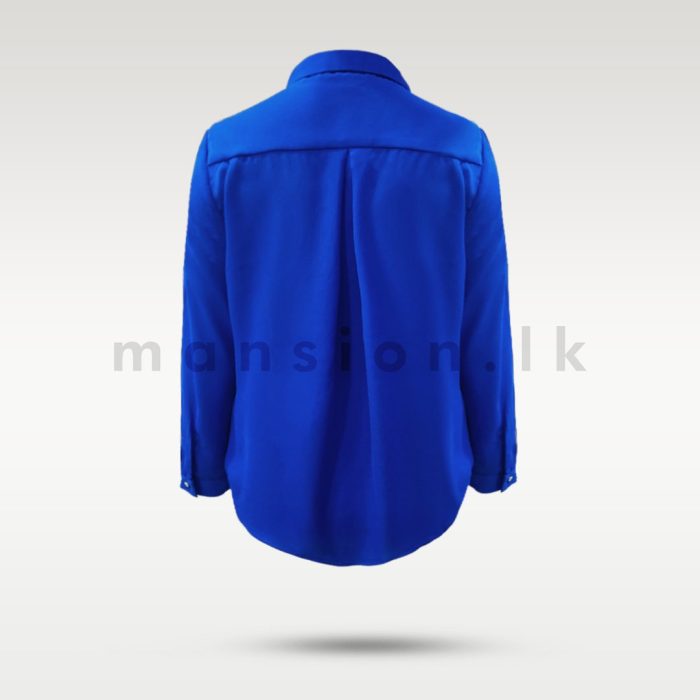 Long Sleeve Button Down Shirt - Royal Blue - Image 2