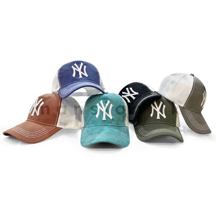 NY Emb Rexin Net Cap - Image 1
