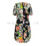 Multicolor Printed Short Flared Dress - Image 4
