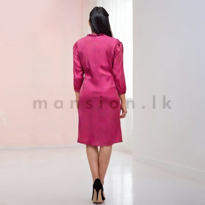 Long sleeves Pink Shift Dress - Image 2