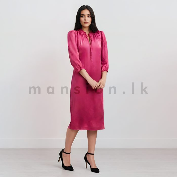 Long sleeves Pink Shift Dress - Image 1