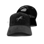 Horse Badge Corduroy Net Cap - Image 2