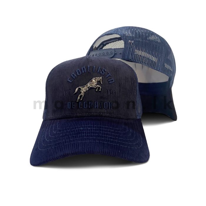 Horse Badge Corduroy Net Cap - Image 3