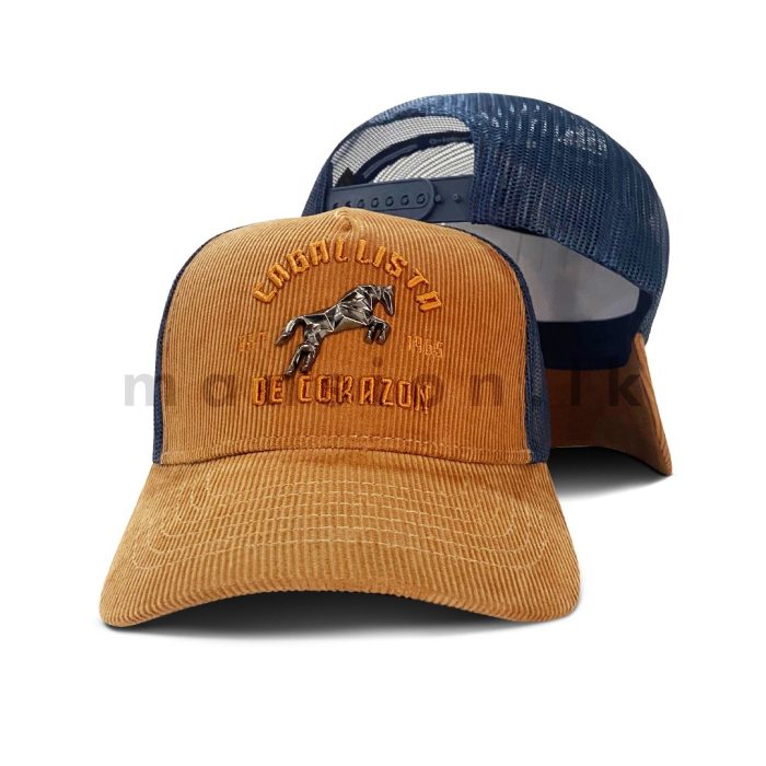 Horse Badge Corduroy Net Cap - Image 7