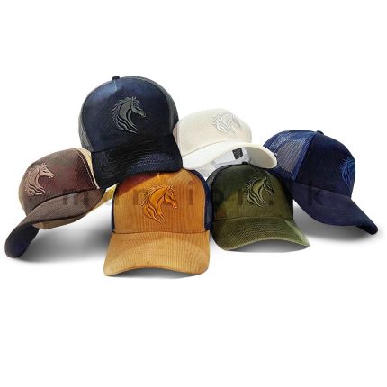 Emb Horse Head Corduroy Net Cap