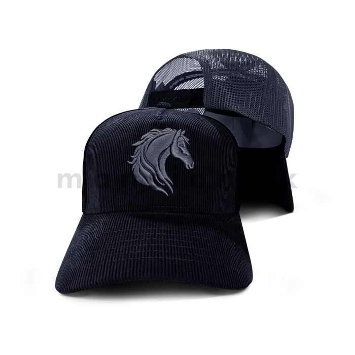 Emb Horse Head Corduroy Net Cap - Image 2