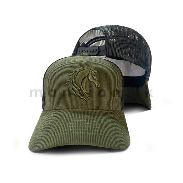 Emb Horse Head Corduroy Net Cap - Image 5