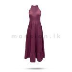 Halter Neck Long Dress - Plum - Image 4