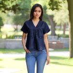 Loose Crop Top - Navy