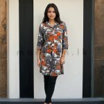 Ladies Ptd Shirt Blouse - Orange