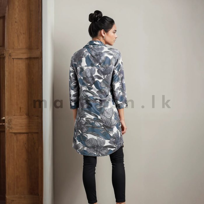 Ladies Ptd Shirt Blouse - Blue - Image 2