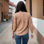 Sleeve Knots Croptop - Brown - Image 2