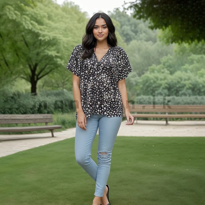B&W Kaftan Top - Image 1